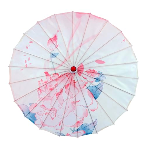 OAJABBGE MultiPurpose Bamboos Silk Umbrella Decorative Parasol For Traditional Celebration And Everyday Use 82cm Diameter