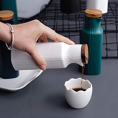 Onepine 300Ml Ceramic Oil Dispenser Bottle, Oil Bottle Cruets No Drip, Olive Oil Dispenser, Condiment Container With Lid #TOP3