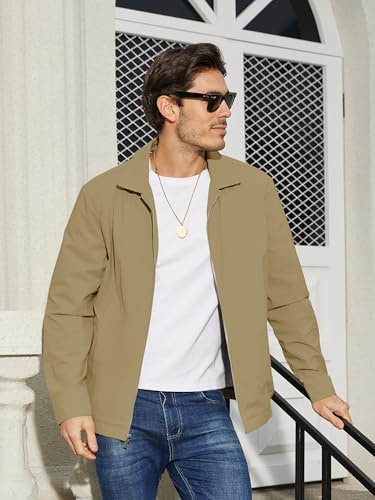 Image of TACVASEN Mens Lightweight Windbreaker Full Zip Up Laydown Collar Jackets Light Casual Coat with Zip Pockets