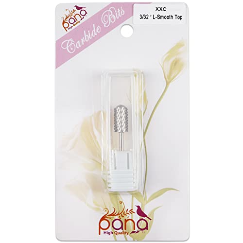 Usa Pana 3/32" Safety Nail Carbide - Smooth Round Top Large Barrel Head For Electric Dremel Drill Machine - Grit Size: (4Xc, 3Xc, 2Xc, Xc, C, M, F, Xf) (Double Extra Coarse (2Xc) Silver) #TOP6