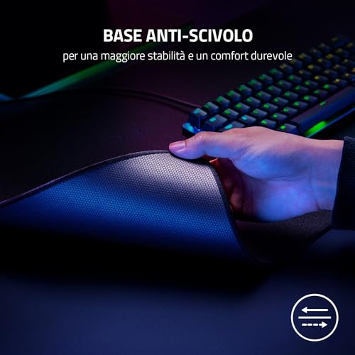 Strider L - Tappetino per mouse ibrido con fondo e parte superiore morbidi per una scorrimento fluido (ottimizzato per i sensori ottici del mouse, antiscivolo) Nero - Mouse gaming - Immagine 3