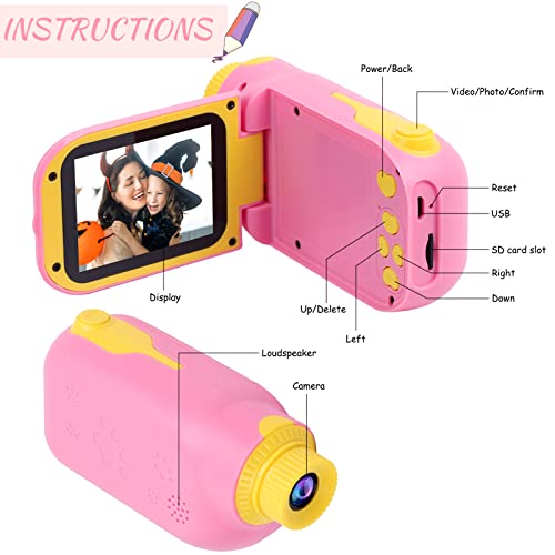 Ytetcn Kids Camcorder - Kids Video Camera With 32 Gb Sd Card, 1080P Hd Camera Digital Camcorder Toys For Kids Age 3-8, Birthday & Christmas Gifts For 3 4 5 6 7 8 Years Old (Pink) #TOP5