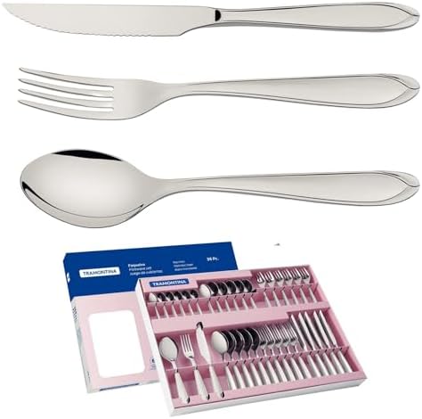 Faqueiro Aço Inox com Faca para Churrasco com 36 Peças Tramontina...