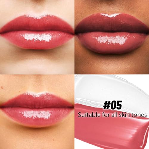 Image of 2-in-1 Matte Liquid Lipstick & Clear Lip Gloss, Long Lasting Waterproof Smudge Proof 24 Hour Lip Color Stain, Non Stick & Non Fading, Vegan Matte Makeup Lip Stain for Women, Orange Pink #05
