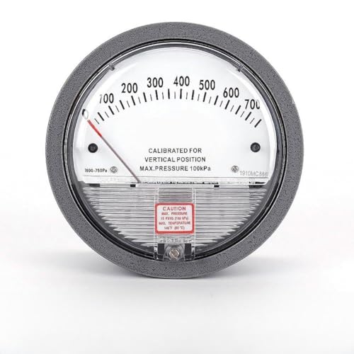 Medidor de presión diferencial industrial con puntero analógico, opciones de montaje flexibles para una medición precisa de la presión en varias aplicaciones (0-750pa)