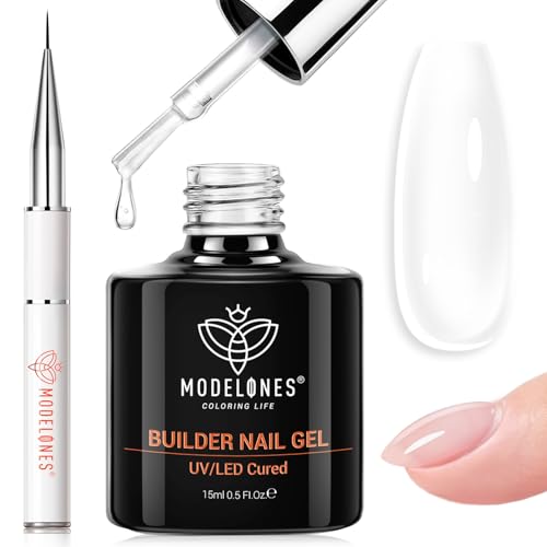 modelones Top Coat Builder Nail Gel with Detachable Liner Brush