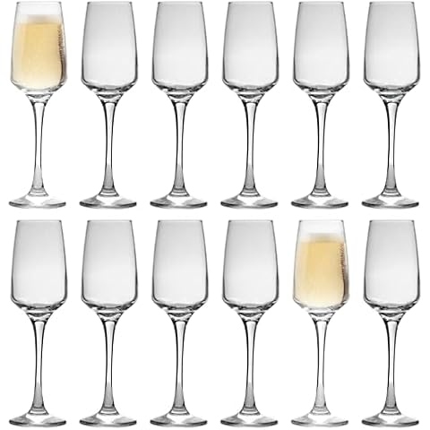 LAV 12x 230ml Clear Champagne Flutes Set Cover