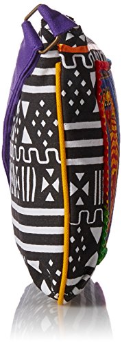Laurel Burch Medium Crossbody Zipper Top 15"X10"-Dog Tails Patchwork3