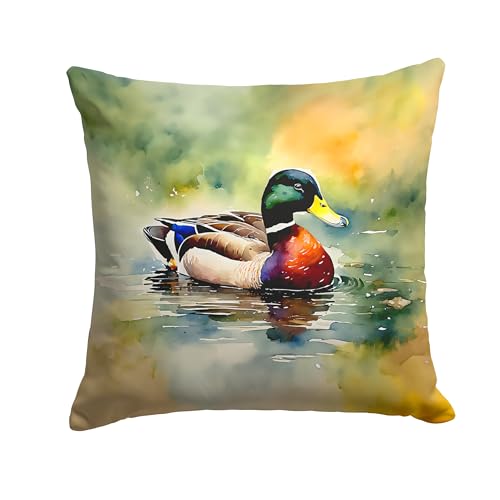 Caroline's Treasures Mallard Throw Pillow Machine Washable, Indoor Outdoor Decorative Pillow for Couch, Bed or Patio, 14Hx14W