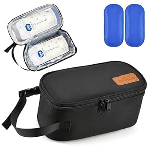 ZDJYCH Breast Milk Cooler Travel Bag,Portable Insulated Bag with 2 Ice Packs,Holds 5-7 Frozen Milk,Fits Narrow Breast Milk Storage Bags, Essential for Nursing Moms Travel/Daycare,Thickened Version