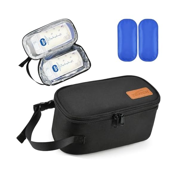 ZDJYCH Breast Milk Cooler Travel Bag,Portable Insulated Bag with 2 Ice Packs,Holds 5-7 Frozen Milk,Fits Narrow Breast Milk Storage Bags, Essential for Nursing Moms Travel/Daycare,Thickened Version