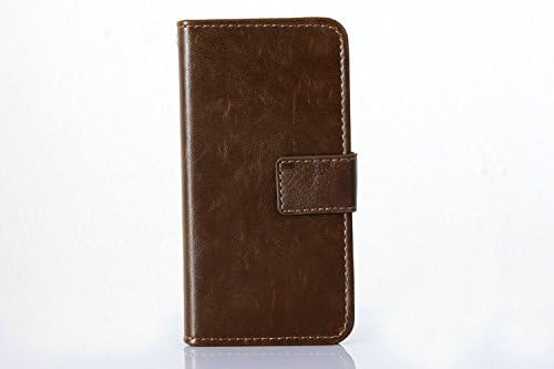 Itian iPhone 6 4.7inch High-grade of Oil Wax Leather Case, Durable Folder Genuine Leather Cover, With Built-in Card Slot Premium Flip Case for iPhone 6 4.7inch (Brown)