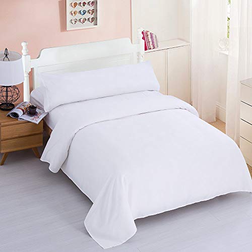 MERCURY TEXTIL - Juego de sábanas para Cama - Material Microfibra (Cama 105CM, Blanco)