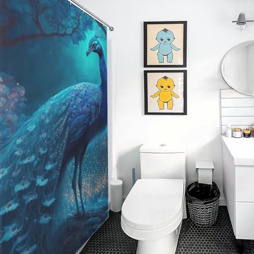 Rideau de douche lavable en machine avec 12 crochets anti-rouille - 3