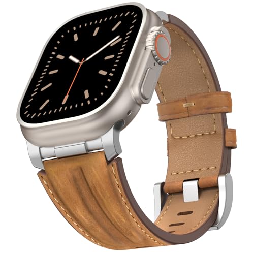 Ya en manzanajugosa.com: Bouixel Correa de piel auténtica compatible con Apple Watch Ultra y iWatch Ultra 2/1 Series 10, para mujeres y hombres