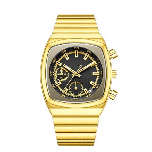 Image of CILOA Mens Watches Chronograph Stainless Steel Waterproof Date Analog Business Fashion Wristwatch for Men