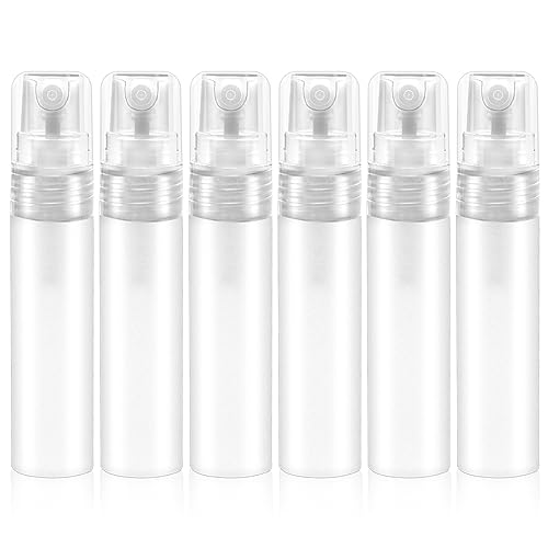 Mozeat Lens 6 PCS 5ml Mini Spray Bottle Plastic Portable Travel Bottle Fine Mist Refillable Mini Perfume Sample Bottles Clear Plastic Spray Bottle Empty for Cleaning Travel Essential Oils