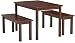 ZINUS Mesa de comedor de madera Juliet de 114 cm con dos bancos, Conjunto de tres piezas de madera maciza con acabado espresso, Montaje sencillo