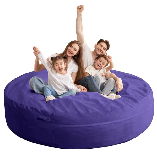 HABUTWAY XX-Large Bean Bag Chair: Giant 7' Memory Foam Furniture Bean Bag Chairs for Adults with Microfiber Cover 7Ft (Purple)