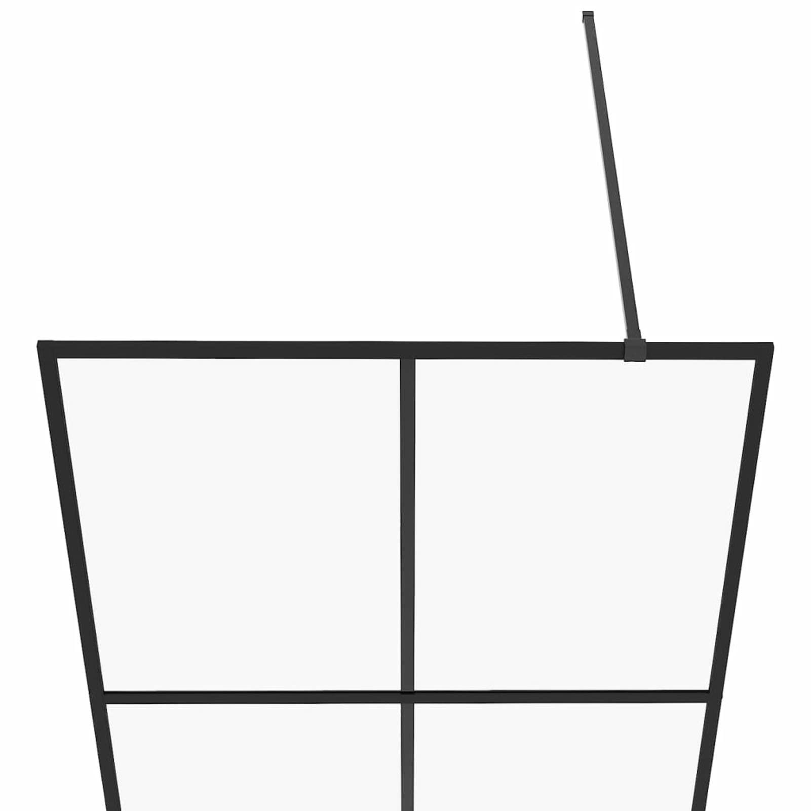 ARKEM Mampara de Ducha accesible Vidrio ESG Claro Negro 80x195 cm Duchas De BañO Columna