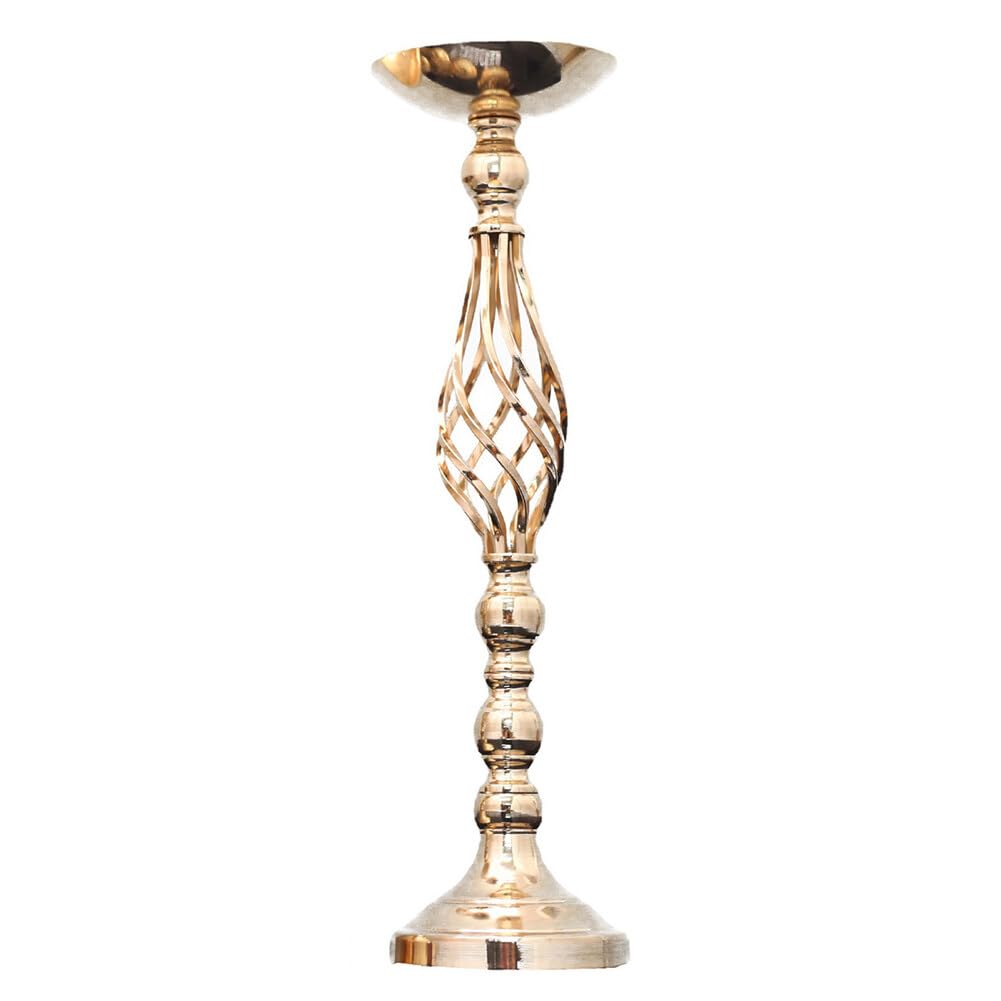 Metal Gold Candle Holders Road Lead Table Centerpiece Elegant Luxurious Vintage Candle Stand Pillar Candlestick for Wedding Party Candelabra Flowers Vases, L