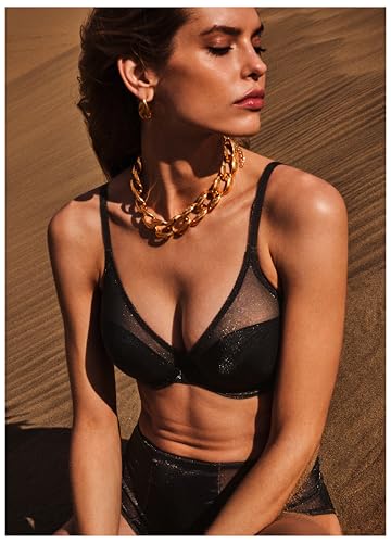 Image of Gossard Glossies Sheer Underwire Bra - Barely-There Moulded Plunge, Invisible Under Clothing