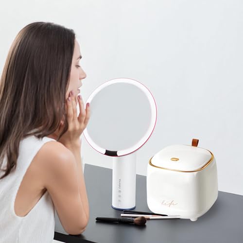Basurero mini de escritorio portátil blanco miniatura 5