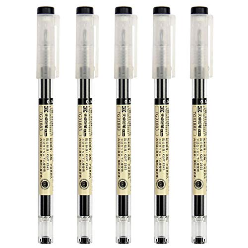 Stylo à bille encre gel noire 0.35mm liquide style japonais Sencoo pour l'école - Lot de 5