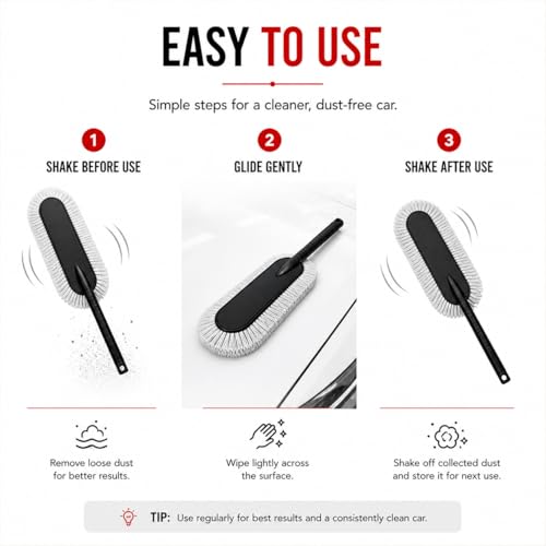 Image of FALCON ONE Car Duster | Wax-Coated Microfiber | Scratch-Free Exterior Cleaner | 65 CM (1)