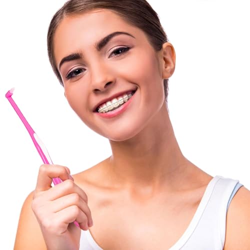 4 Stück Tuft Zahnbürste, soft Einbüschelbürste, Weich Einbüschelzahnbürste, Single Interdental Zwischenraum Bürste für kieferorthopädische Zahnspangen