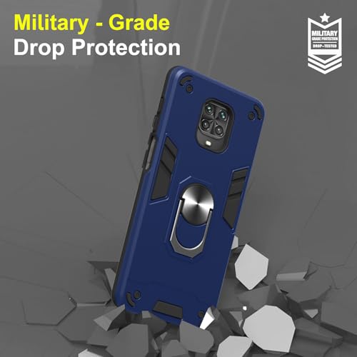 Image of amazon basics Kickstand Mobile Cover (360 Rotating Ring Holder) for Mi Redmi Note 9 Pro /Note 9 Pro Max /Poco M2 Pro (Blue)