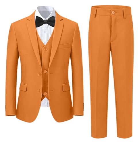 Image of Boys' Formal Suit 5 Piece Slim Fit Suits for Boy Kids Tuxedo Toddler Wedding Ring Bearer Outfit Teen Communion Dress