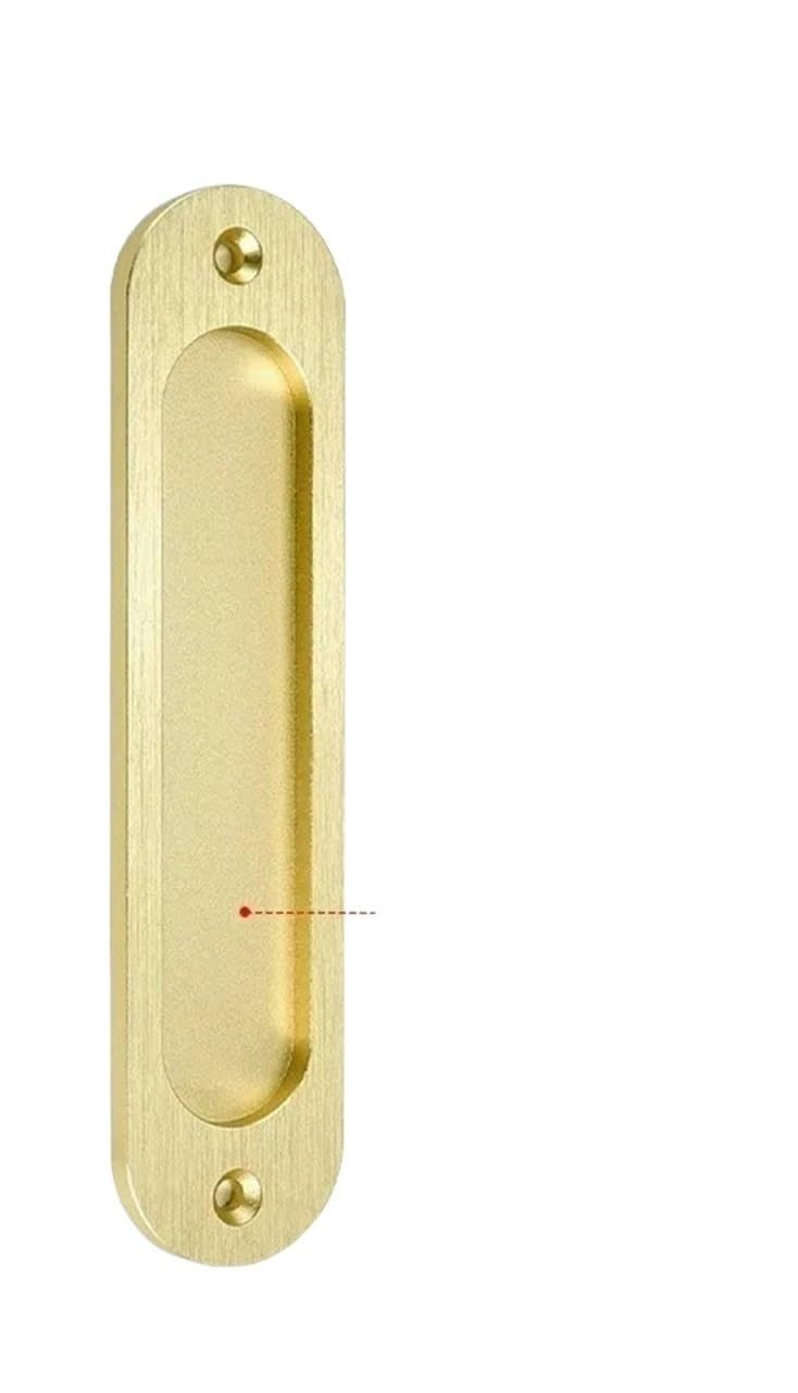 EKalgretrA Recessed Sliding Handles 1 PCS Concealed Buckle Embedded Sliding Door Handles Pull Rectangular or Elliptic(Oval -A- Golden)