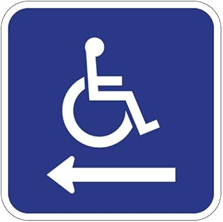 STOPSignsAndMore - ADA Wheelchair Accessible Guide Sign - Left Arrow - 12x12 (Blue) - Reflective | Rust Free Aluminum