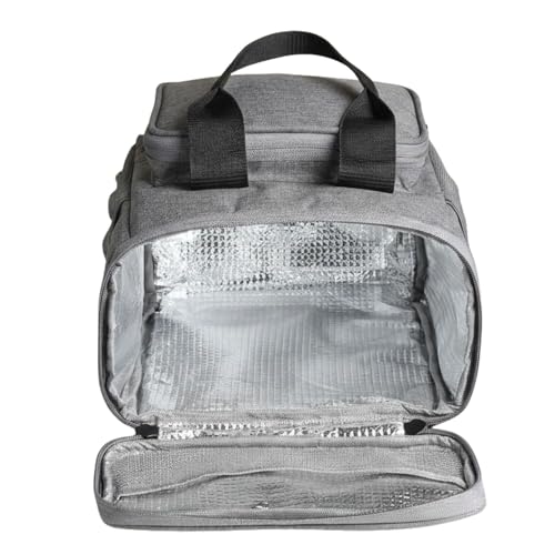 Image of Aliens Thermal Insulated Lunch Bag with Handle & Adjustable Shoulder Strap, Large Capacity Meal Bag /Tiffin Bag /Lunch Holder /Meal Container Picnic Bag for Food Storage, Office, Travelling, Picnic-Gry