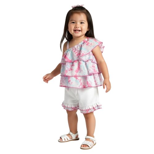 Image of Nautinati Baby Girls Cute Printed Top and Shorts Clothing Set | Age 0-3 Years