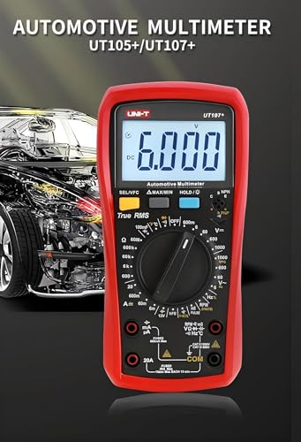 Image of UNI-T UT107+ Digital Multimeter, Pocket-Sized Mini Voltage Tester, AC /DC Voltage & Current, Resistance, Continuity, Diode Test, CAT III 600V Safety, with Test Leads & Case for Home DIY, Car Repair