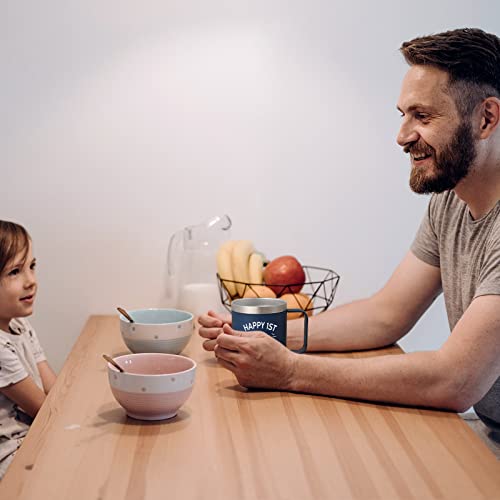 Qtencas New Dad Gifts, First Time Dad Gifts, Happy 1St Father's Day Stainless Steel Insulated Coffee Mug, First Fathers Day Gift For Dad To Be New Dad First Time Dad Men From Wife Kids(12Oz Darkblue) #TOP7