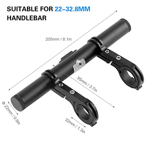Extensor de manillar para bicicleta con luz delantera banco energía USB 3