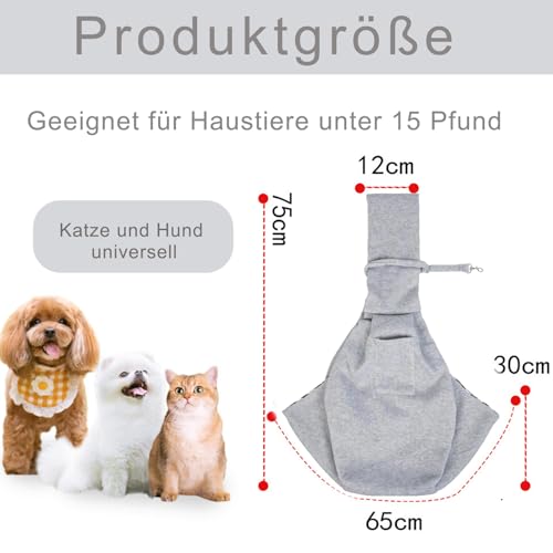 Hundetragetasche, Tragetasche Hund, Tasche für Hunde, Tragetuch Hund, Hundetragetuch, Hunde Tragetuch, Anwendbar auf Spaziergänge und Aktivitäten Im Freien Mit Haustier, Tragekraft Bis 15 Pfund (M)