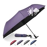 QILZO Paraguas Solar | Sombrilla de Mano para el Sol, Color Violeta