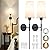 Battery Operated Wall Sconce Set of 2, Rechargeable Wall Sconce With Remote Dimmable Wireless Battery Powered Wall Lamp Decor Fixture For Bedroom Living Room White Fabric Shade Included Bulbs