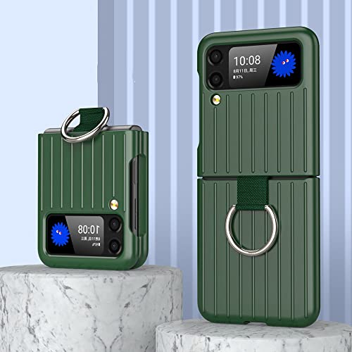 Coque Samsung Galaxy Z Flip 3 5G verte avec bague de protection anti-rayures