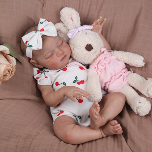 KSBD Realistic Reborn Baby Dolls - 20 Inch Real Life Newborn Baby Doll Laura, Lifelike Girl Baby Doll with Gift Box, Sleeping Weighted Baby Doll with Advanced Painted for Kids Age 3+ Gift