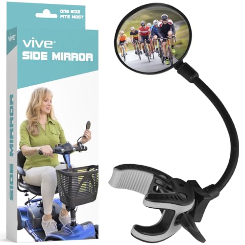 Vive Rear-View Side Mirror - Designed for Scooters, Bikes, Motor Vehicles, Bicycles, Handlebars...