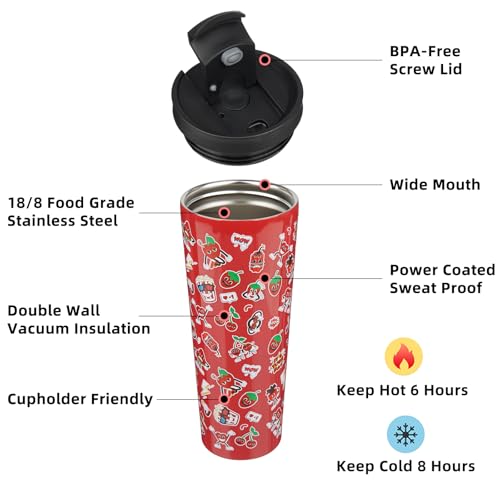 Image of BJPKPK 26 oz Coffee Tumbler with Straw, Insulated Stainless Steel Cup