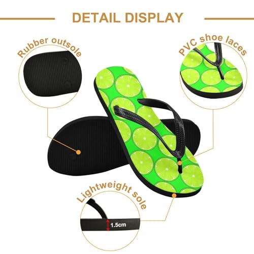 Sinestour Lime Green Circle Flip Flops for Beach Thong Sandals Anti-slip Lightweight Beach Slippers for House Indoor Outdoor3