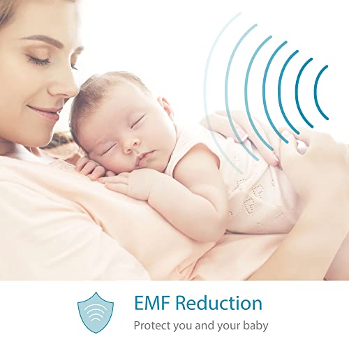 Moonybaby Emf Reduction Baby Monitor With 4 Cameras For 4 Rooms, Quadview 30, No Wifi, 5" 720P Hd Quad View Screen, 20 Days Stand-By Battery Life, Room Temperature Display #TOP1