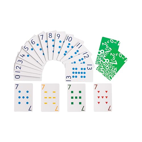 edxeducation School Friendly Playing Cards - In Home Learning Game - Set of 8 Decks - 448 Cards - Multicolored Patterned Cards Numbered 0-13 - Teach...