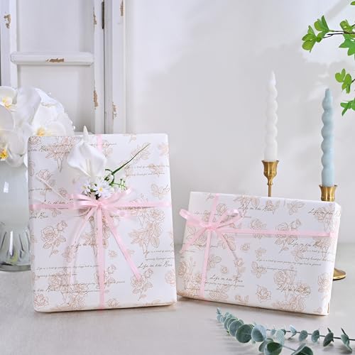 Image of Double Face Light Pink Satin Ribbon 1 /4 inch X 50 Yards Polyester Light Pink Ribbon for Gift Wrapping Very Suitable for Weddings Party Hair Bow Invitation Decorations and More